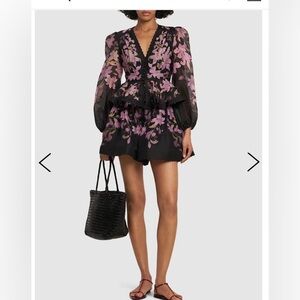 Zimmermann Dawning Beaded Floral Blouse + Short Set - NWT US8/AU2